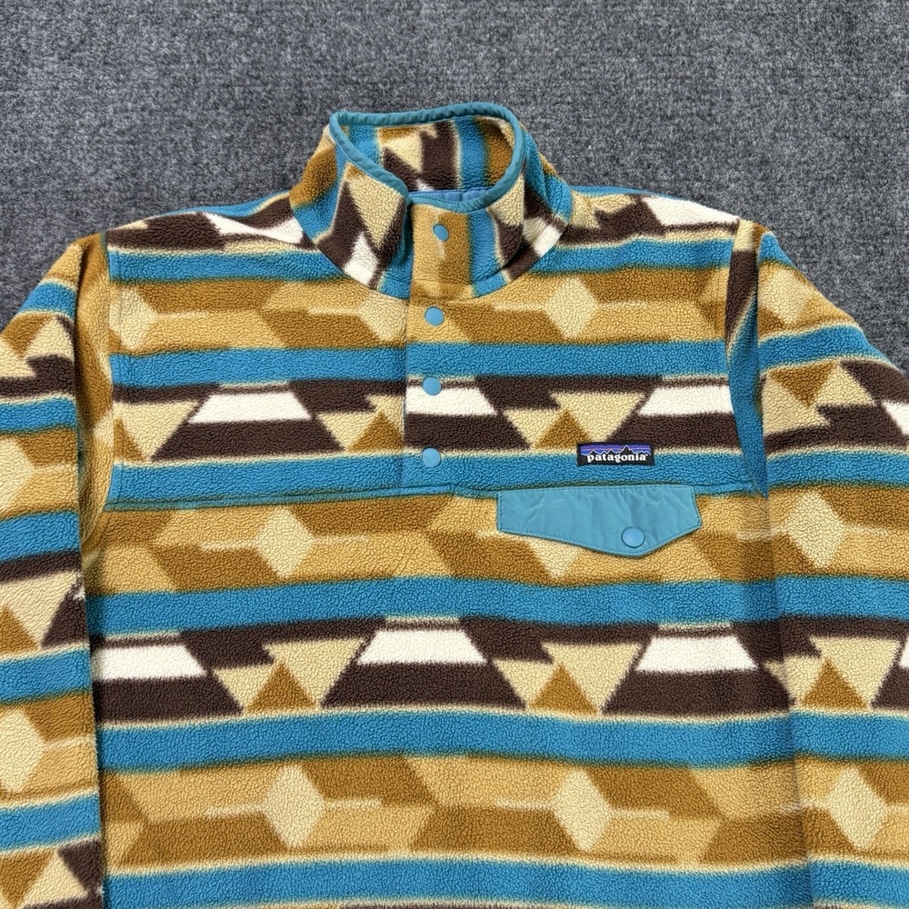 Patagonia Aztec Synchilla Snap T Fleece Pullover Womens Small Geometric Hiking - Picture 2 of 8